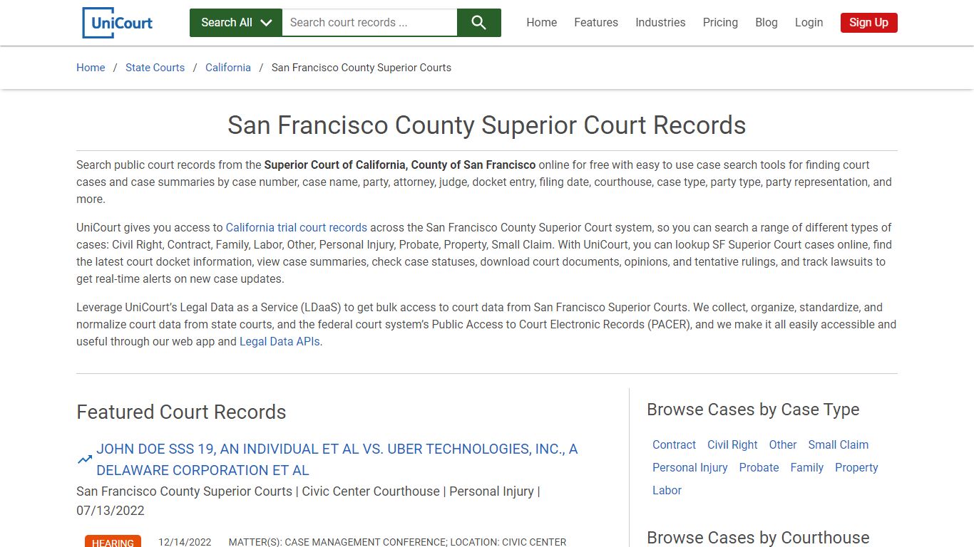 San Francisco County Superior Court Records | California ...